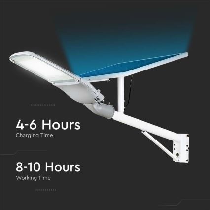 LED Pritemdomas saulės gatvės lempa SAMSUNG CHIP LED/50W/6,4V 4000K IP65 30000 mAh + nuotolinio valdymo pultas