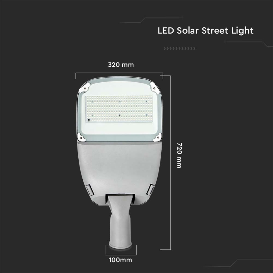 LED Pritemdomas saulės gatvės lempa SAMSUNG CHIP LED/50W/6,4V 4000K IP65 30000 mAh + nuotolinio valdymo pultas