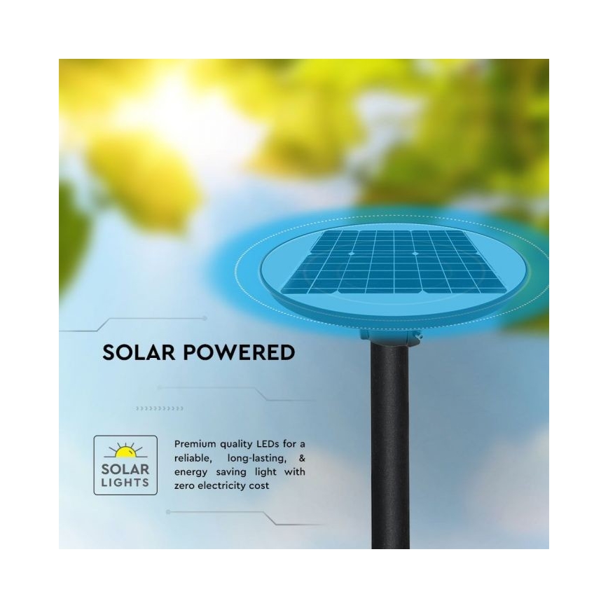 LED Saulės energijos gatvės lempa su jutikliu LED/10W/3,2V IP65 4000K 15000 mAh + nuotolinio valdymo pultas