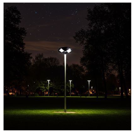 LED Pritemdoma saulės energijos gatvės lempa su jutikliu LED/15W/6V 11000 mAh 6500K IP65 juoda + nuotolinio valdymo pultas