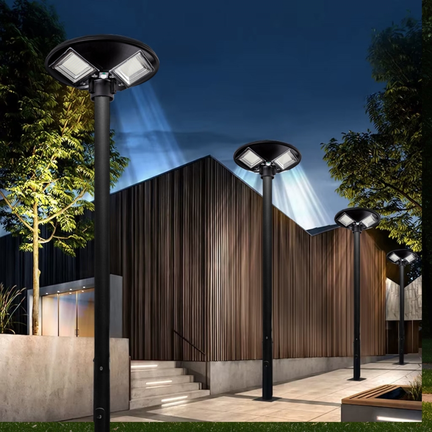 LED Pritemdoma saulės energijos gatvės lempa su jutikliu LED/15W/6V 11000 mAh 6500K IP65 juoda + nuotolinio valdymo pultas