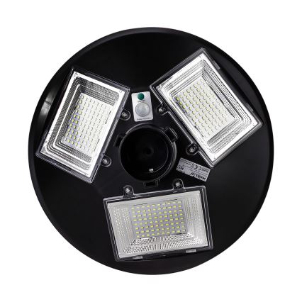LED Pritemdoma saulės energijos gatvės lempa su jutikliu LED/15W/6V 11000 mAh 6500K IP65 juoda + nuotolinio valdymo pultas