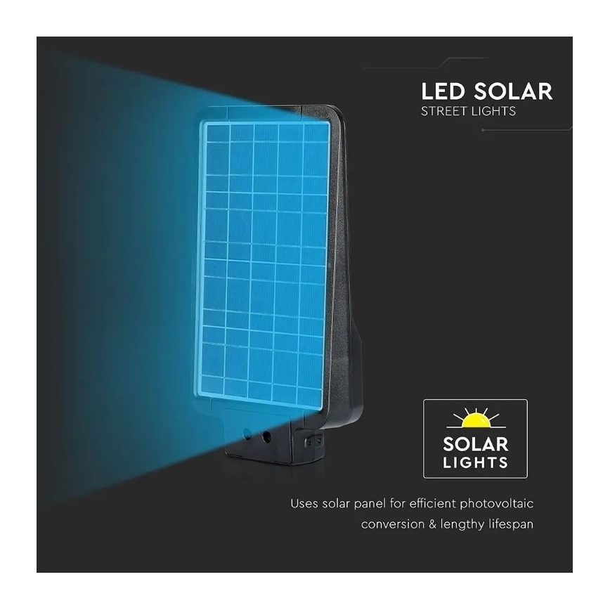 LED Saulės energijos gatvės lempa su jutikliu LED/15W/7,4V 6000K IP65 10800 mAh
