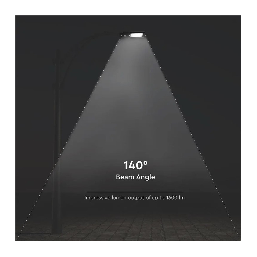 LED Saulės energijos gatvės lempa su jutikliu LED/15W/7,4V 6000K IP65 10800 mAh