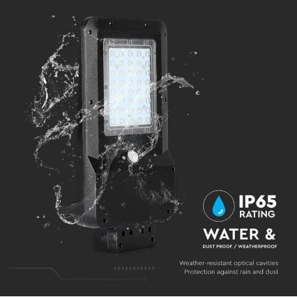 LED Saulės energijos gatvės lempa su jutikliu LED/15W/7,4V 6000K IP65 10800 mAh