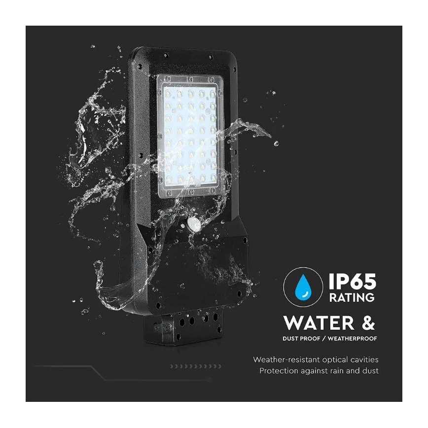 LED Saulės energijos gatvės lempa su jutikliu LED/15W/7,4V 6000K IP65 10800 mAh