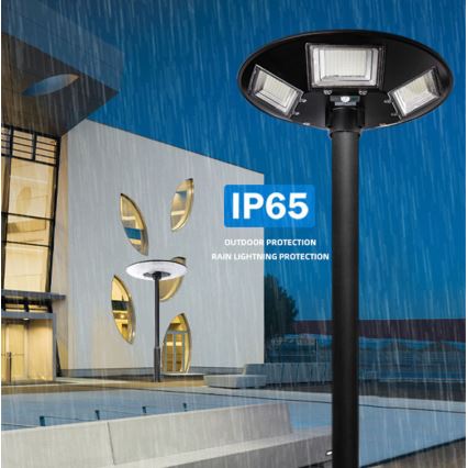 LED Pritemdoma saulės energijos gatvės lempa su jutikliu LED/22W/6V 18000 mAh 6500K IP65 juoda + nuotolinio valdymo pultas