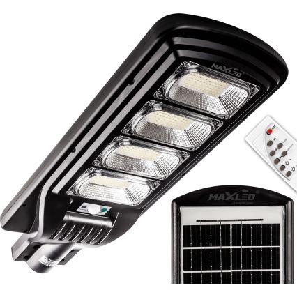 LED Pritemdoma saulės energijos gatvės lempa su jutikliu LED/240W/6V 6500K IP65 juoda + nuotolinio valdymo pultas