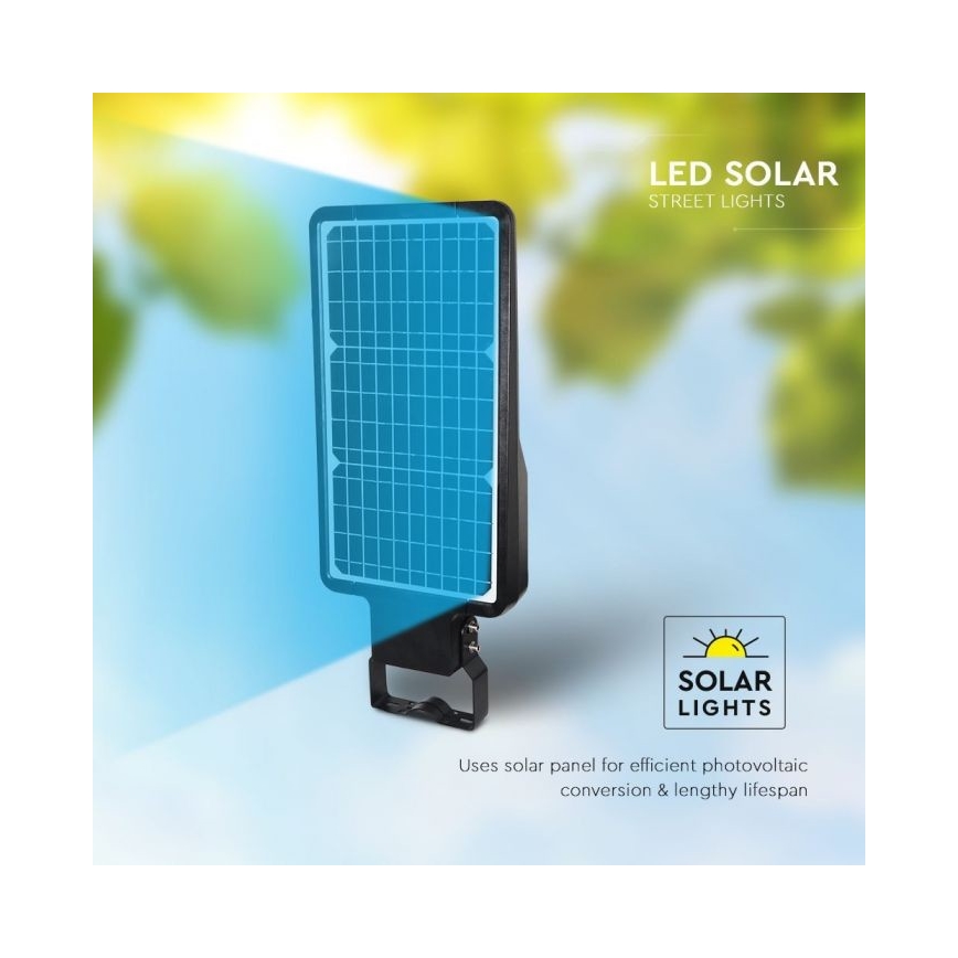 LED Saulės energijos gatvės lempa su jutikliu LED/40W/9,6V IP65 6000K + nuotolinio valdymo pultas