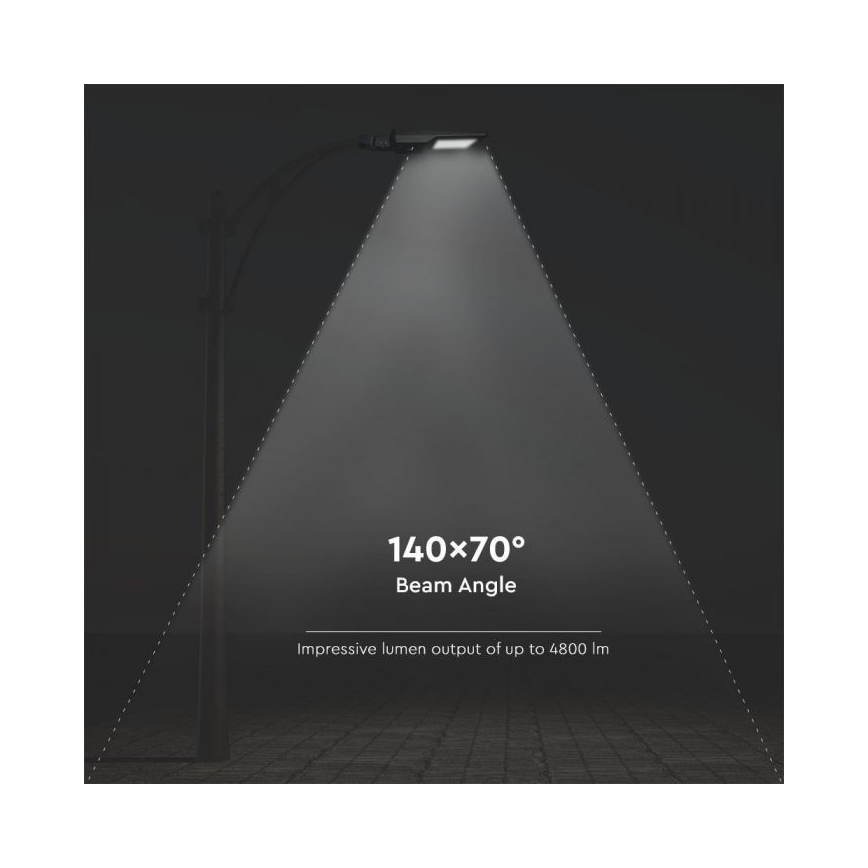 LED Saulės energijos gatvės lempa su jutikliu LED/40W/9,6V IP65 6000K + nuotolinio valdymo pultas