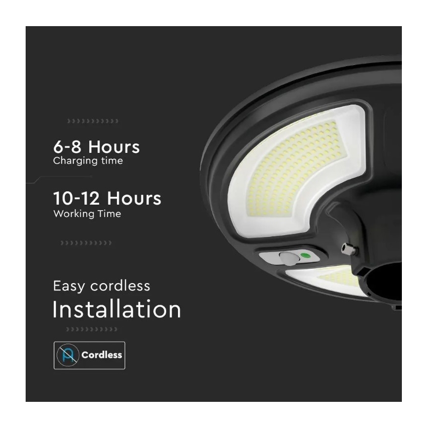 LED Saulės energijos gatvės lempa su jutikliu LED/7,5W/3,2V 6500K IP65 + valdymo pultas