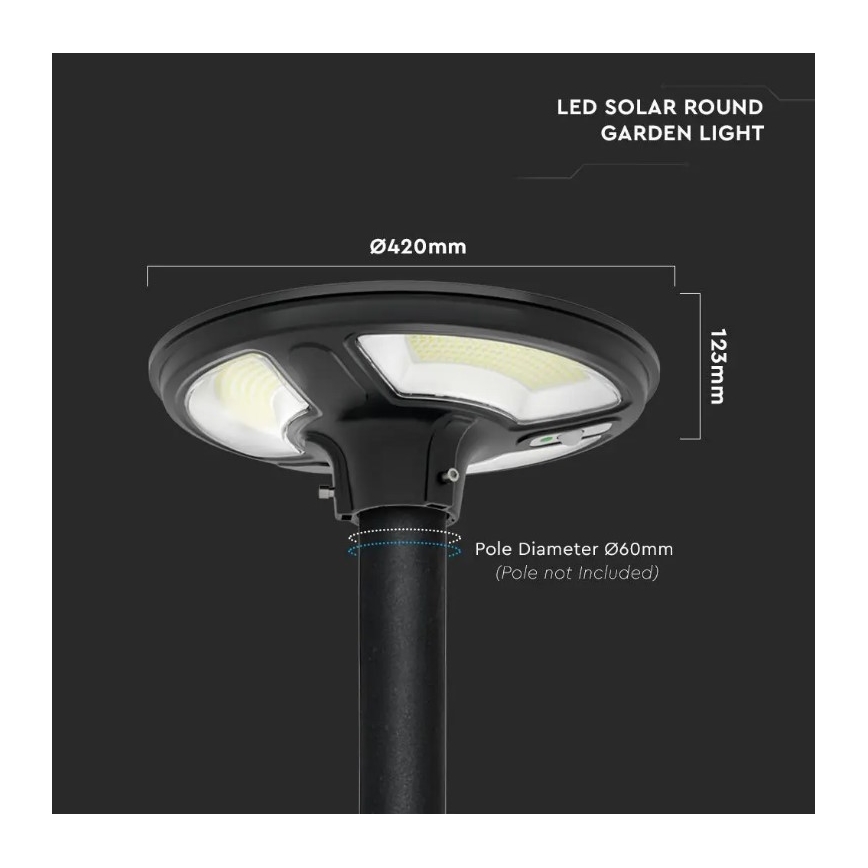 LED Saulės energijos gatvės lempa su jutikliu LED/7,5W/3,2V 6500K IP65 + valdymo pultas