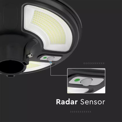 LED Saulės energijos gatvės lempa su jutikliu LED/7,5W/3,2V IP65 4000K 15000 mAh + nuotolinio valdymo pultas