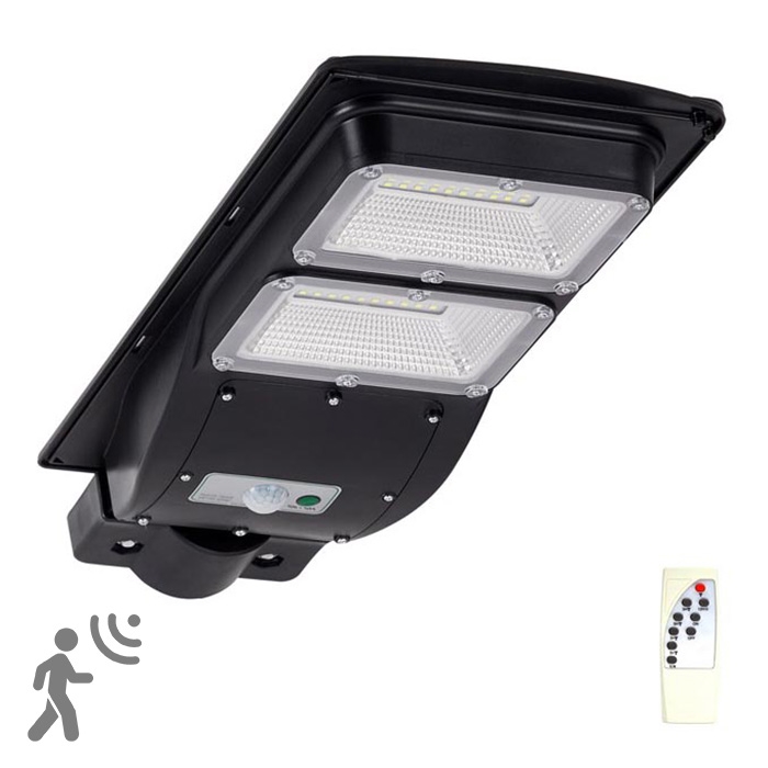 LED Saulės energijos gatvės lempa su jutikliu STREET 2xLED/6W/3,2V 12000 mAh IP65 + nuotolinio valdymo pultas