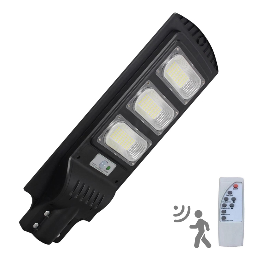 LED Saulės energijos gatvės lempa su jutikliu  STREET 3xLED/9W/3,2V IP65 + valdymo pultas