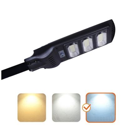 LED pritemdoma saulės gatvės lempa su judesio ir prieblandos jutikliu URBI LED/8W/3,2V 6500K IP54 + nuotolinio valdymo pultas