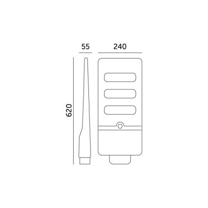 LED pritemdoma saulės gatvės lempa su judesio ir prieblandos jutikliu URBI LED/8W/3,2V 6500K IP54 + nuotolinio valdymo pultas