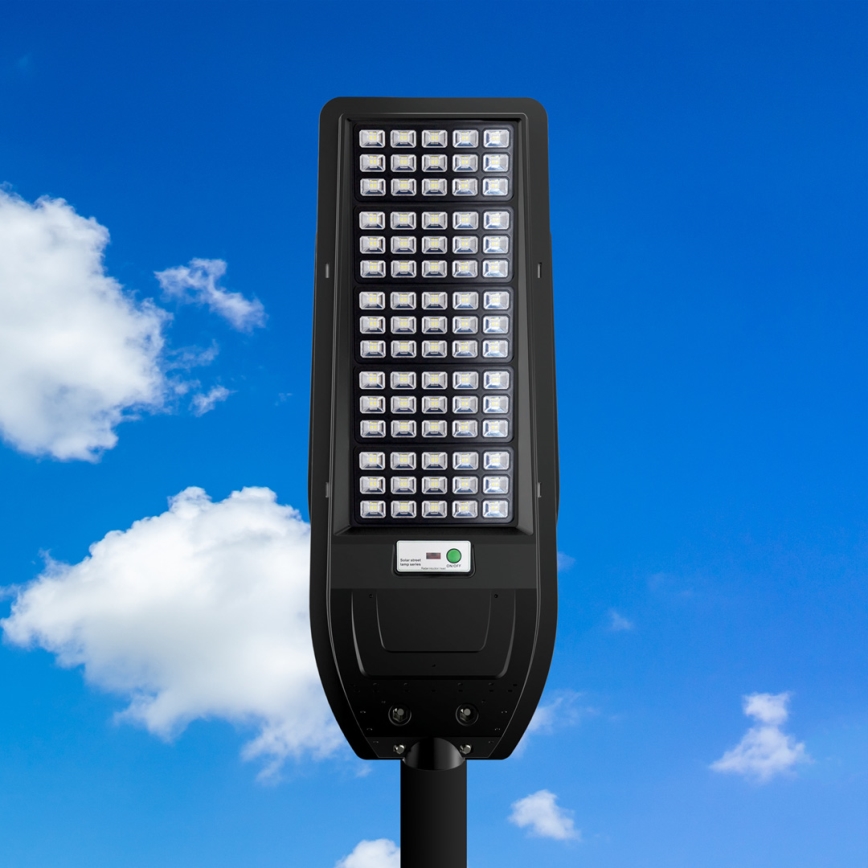 LED saulės energijos gatvės lempa VIA 200W/20000 mAh 3,2V 6000K IP54 + nuotolinio valdymo pultas
