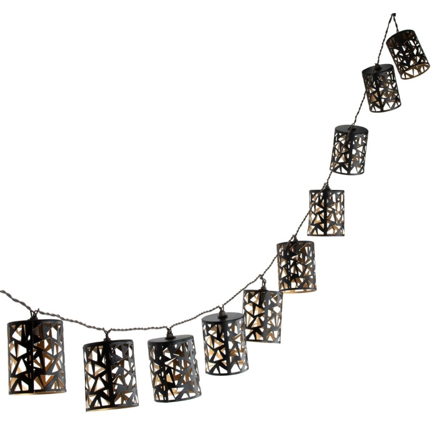 LED Saulės energijos girlianda 10xE12/3,65m IP44 šiltai balta