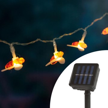 LED Saulės energijos girlianda su jutikliu 20xLED 2,3m IP44 šiltai balta