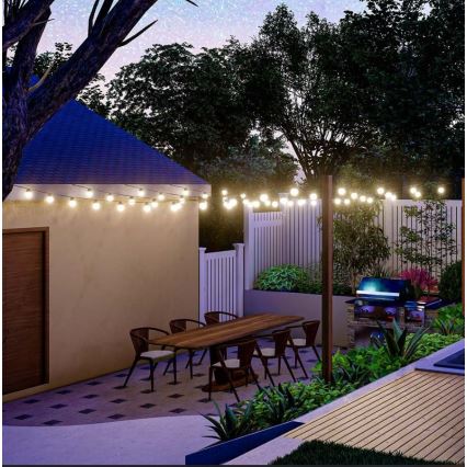 LED Saulės energijos grandinė 10xLED/0,5/4,5V 12 m 3000K IP44 + valdymo pultas