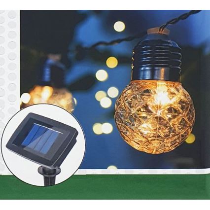LED Saulės energijos lauko grandinė 10xLED/1,2V 2,2 m IP44
