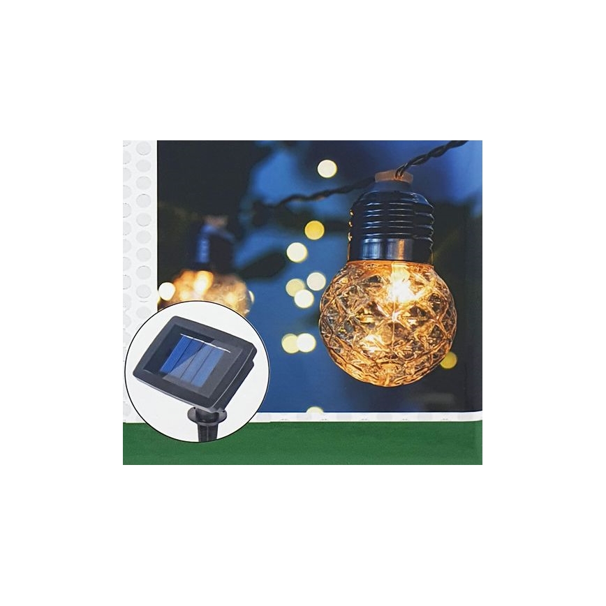LED Saulės energijos lauko grandinė 10xLED/1,2V 2,2 m IP44