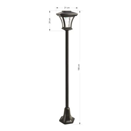 LED Saulės energijos lauko lempa LED/1,2V IP44 juoda