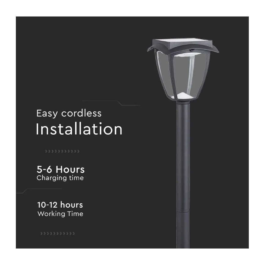 LED Saulės energijos lempa LED/2W/230V 93 cm 3000/6000K IP65