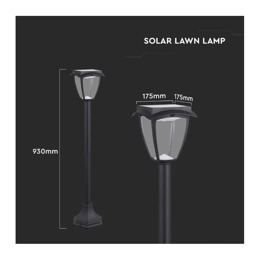LED Saulės energijos lempa LED/2W/230V 93 cm 3000/6000K IP65