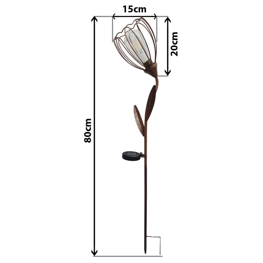 LED Saulės energijos lempa LILLY 1xE27/1,2V IP44