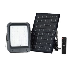 LED Saulės energijos prožektorius LED/10W/3,7V IP65 4000K juodas + nuotolinio valdymo pultas