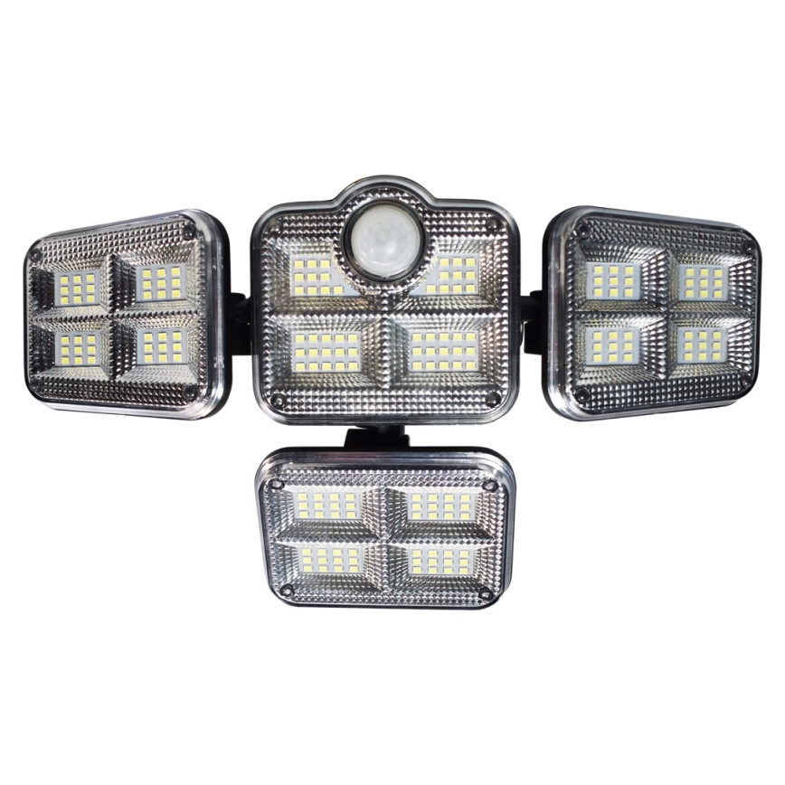 LED Saulės energijos prožektorius su judesio ir sutemų jutikliu LED/30W/3,7V 2400 mAh IP47 + nuotolinio valdymo pultas