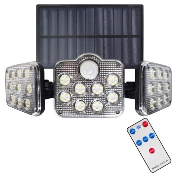 LED saulės energijos prožektorius su judesio jutikliu LED/20W/3,7V 1200 mAh IP44 + RC