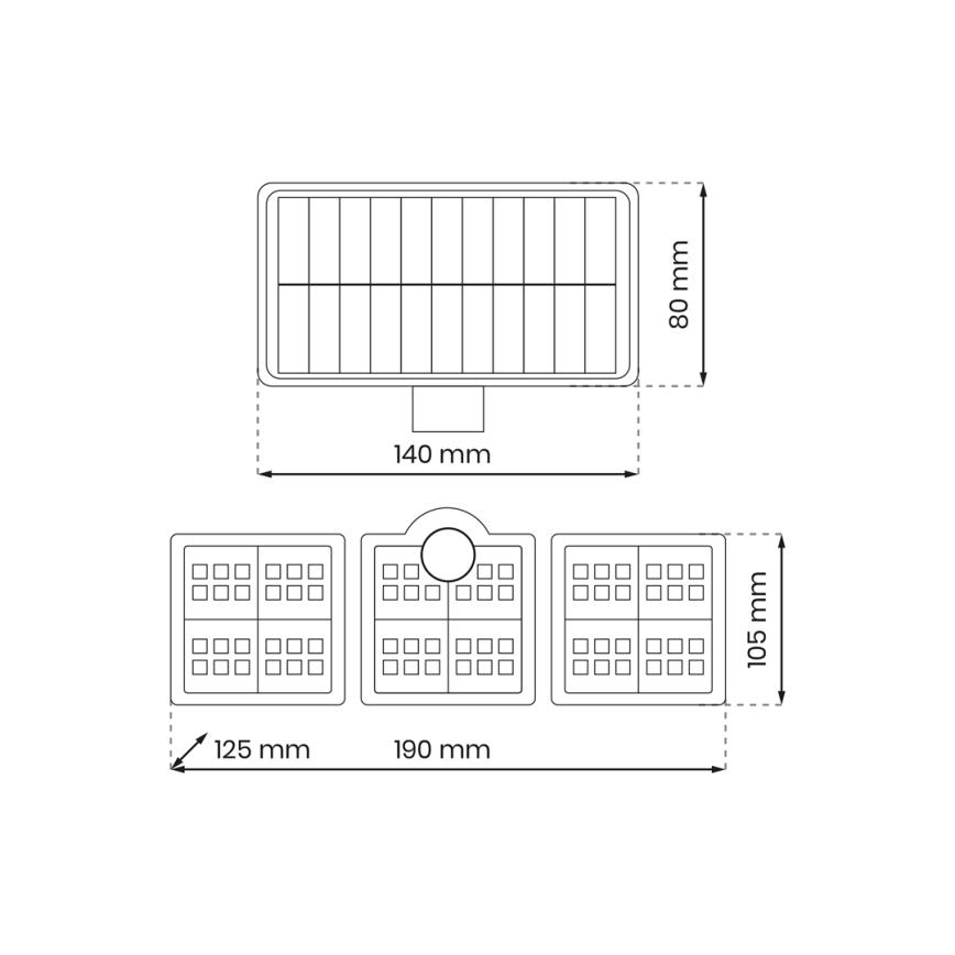 LED saulės energijos prožektorius su judesio jutikliu LED/20W/3,7V 1200 mAh IP44 + RC