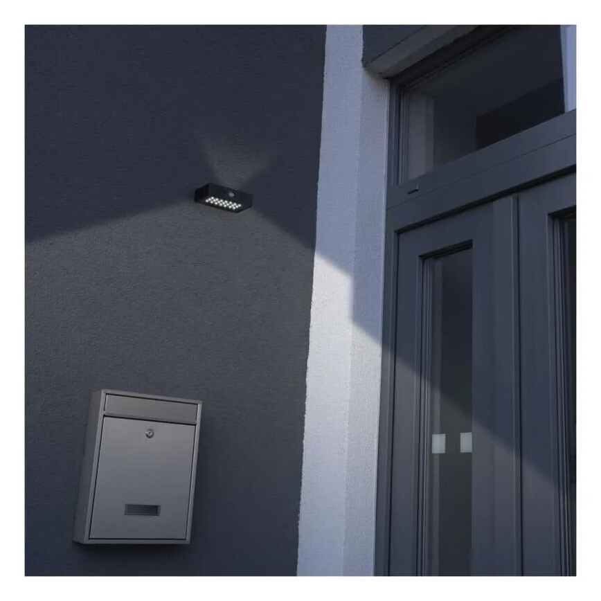 LED Saulės energijos prožektorius su judesio jutikliu LED/3,7V 1200mAh 4000K IP65 juoda