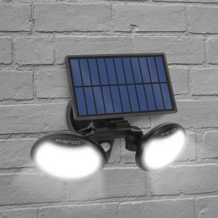 LED Saulės energijos prožektorius su jutiklliu 2xLED/4W/5V IP65 2000 mAh