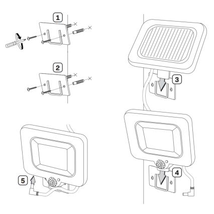 LED Saulės energijos prožektorius su jutiklliu DUO LED/1W/3,7V 1200 mAh IP44
