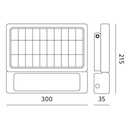 LED Saulės energijos prožektorius su jutiklliu LED/10W/3,7V 4000K IP65 7200 mAh