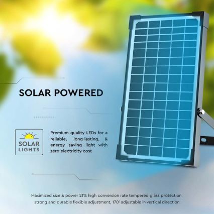 LED Saulės energijos prožektorius su jutiklliu LED/30W/6,4V 4000K 6000 mAh + nuotolinio valdymo pultas
