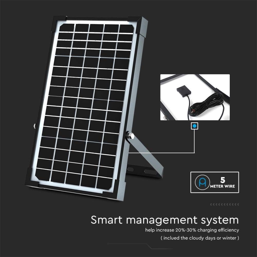 LED Saulės energijos prožektorius su jutiklliu LED/30W/6,4V 4000K 6000 mAh + nuotolinio valdymo pultas