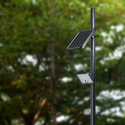 LED Saulės energijos prožektorius su jutiklliu LED/30W/6,4V 6400K 6000 mAh + nuotolinio valdymo pultas