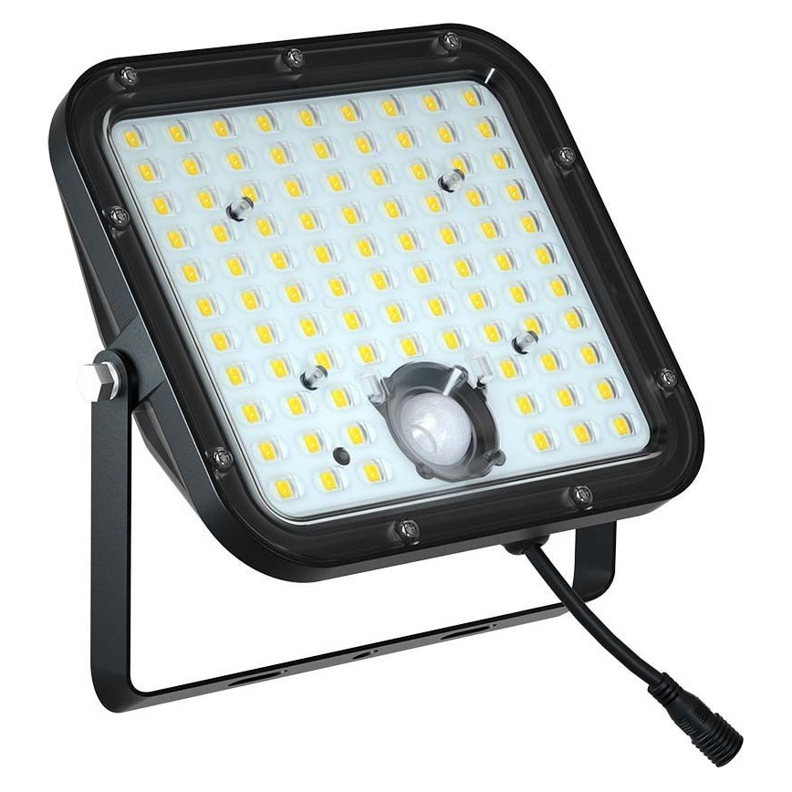 LED Saulės energijos prožektorius su jutiklliu LED/30W/6,4V 6400K 6000 mAh + nuotolinio valdymo pultas