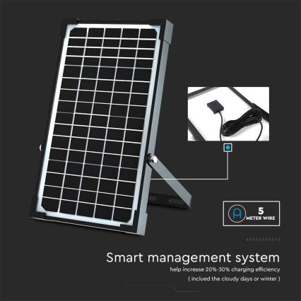 LED Saulės energijos prožektorius su jutiklliu LED/30W/6,4V 6400K 6000 mAh + nuotolinio valdymo pultas