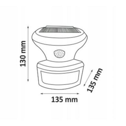 LED Saulės energijos prožektorius su jutiklliu LED/5W/3,7V 2000 mAh IP44