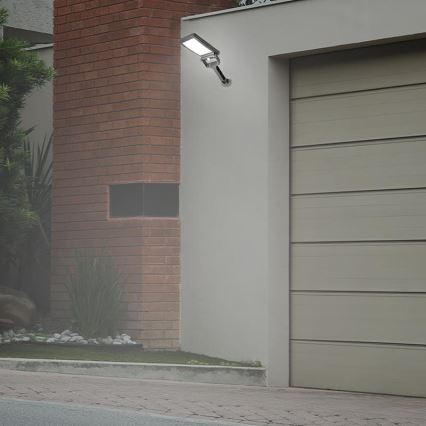 LED Saulės energijos prožektorius su jutiklliu LED/5W/3,7V 4000K IP54 juoda