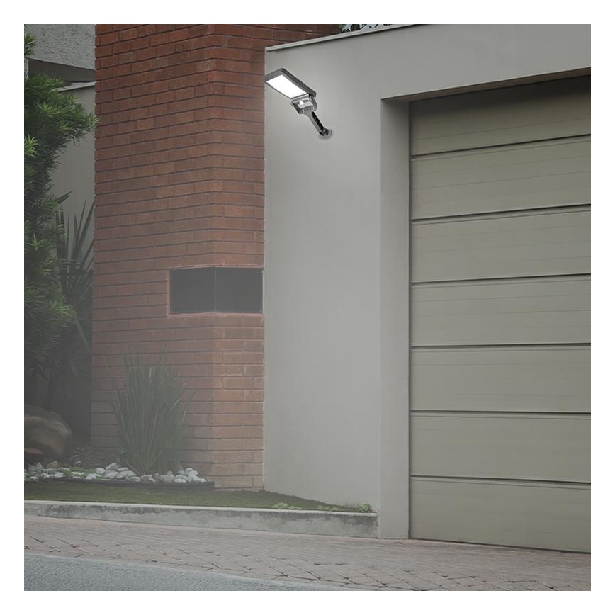 LED Saulės energijos prožektorius su jutiklliu LED/5W/3,7V 4000K IP54 juoda