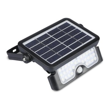 LED Saulės energijos prožektorius su jutiklliu LED/5W/3,7V IP65 4000K 3000 mAh
