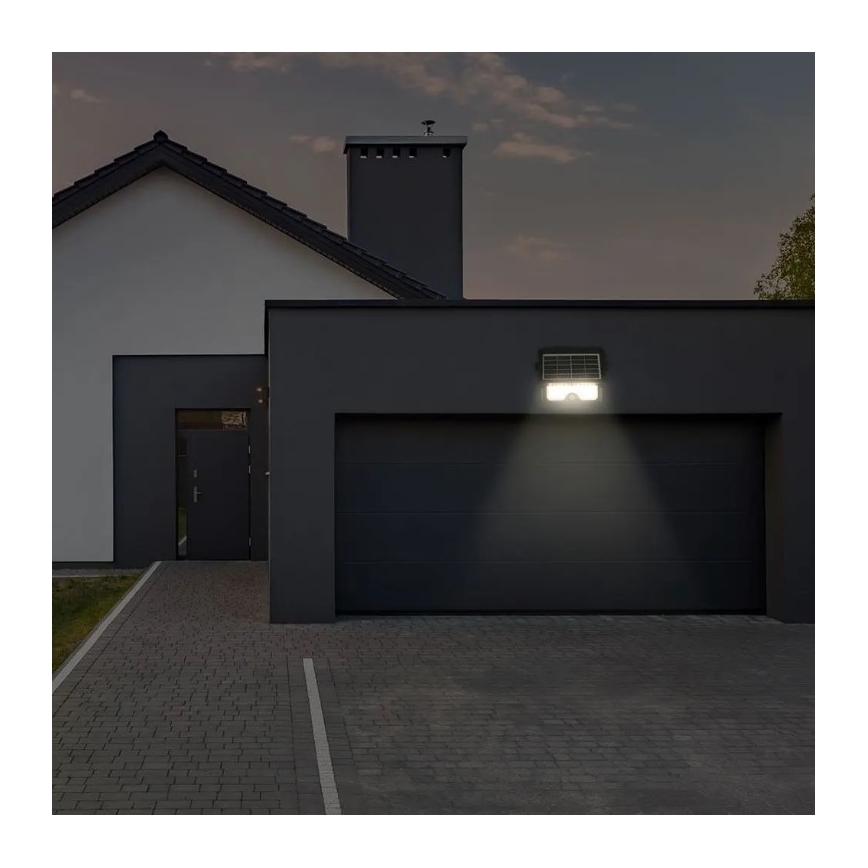 LED Saulės energijos prožektorius su jutiklliu LED/5W/3,7V IP65 4000K 3000 mAh
