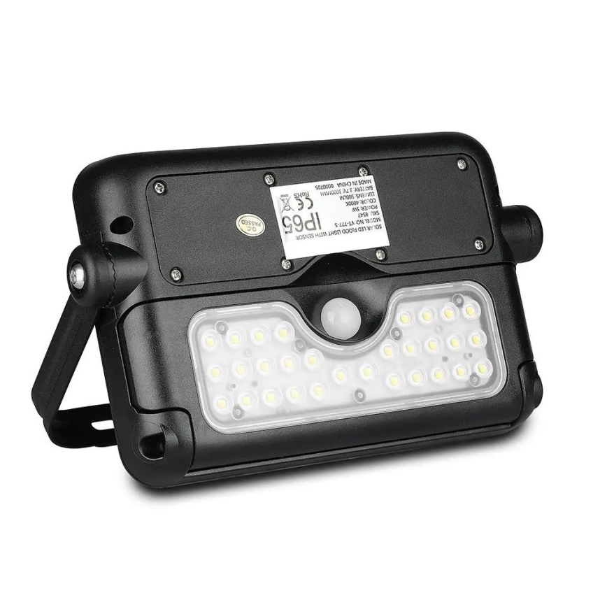 LED Saulės energijos prožektorius su jutiklliu LED/5W/3,7V IP65 4000K 3000 mAh